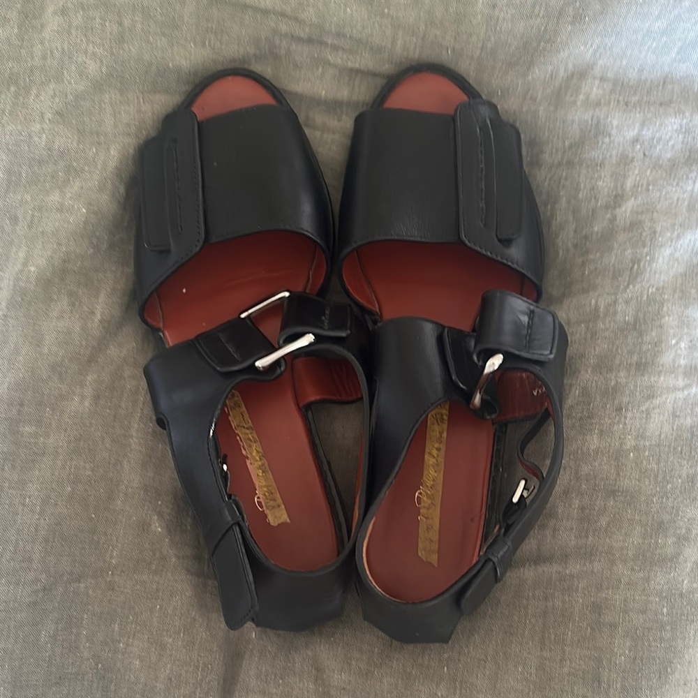 Philip Lim Black Leather Sandals